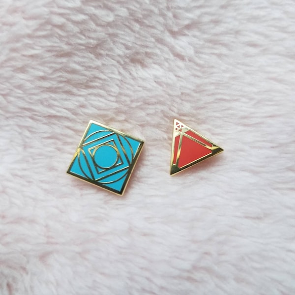 Jedi and Sith holocron mini pins and stud earrings | hard enamel | nickel free jewelry