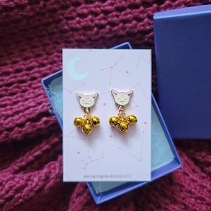 Jingle kitty stud earrings | nickel free jewelry