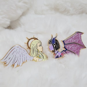 Jeu d’épingles en émail Angel et Demon