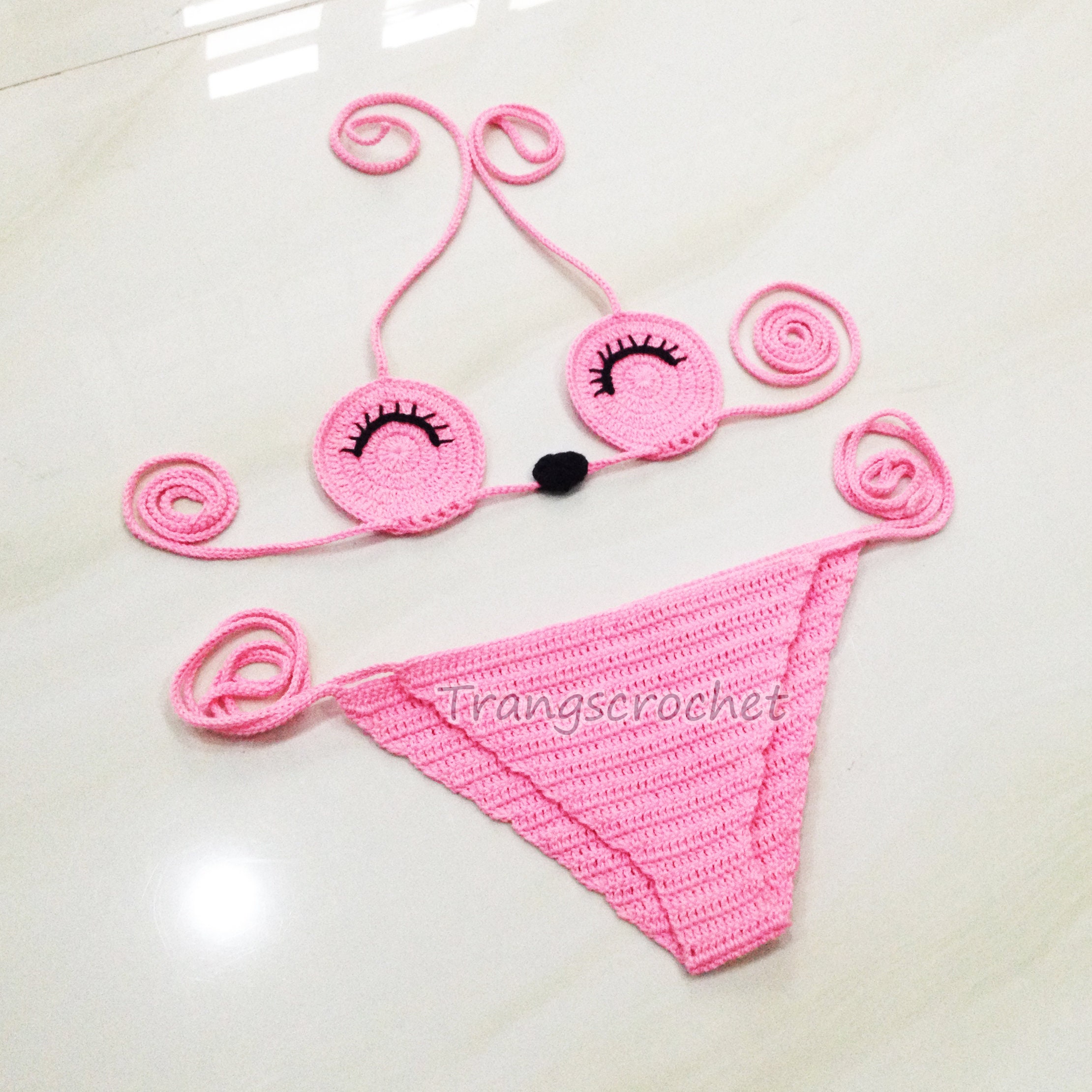 Pink crochet bikini for kids crochet bikini baby made by Etsy