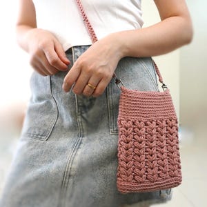 Handytasche Crossbody - Häkeln Mini Tasche - Handgemachte Häkeltasche - Häkeln kleine Tasche - Handytasche - Crossbody Taschen für Damen