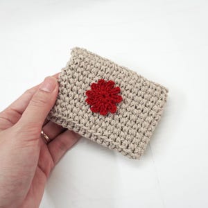 Handmade Crocheted Wallet for Cards - Crochet Card Holder - Compact Card Holder with Multiple Color Options, Christmas Gifts