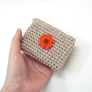 Crochet Card Holder - Handmade Crocheted Wallet for Cards - Compact Card Holder with Multiple Color Options