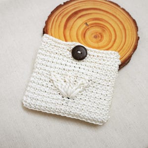 Handmade Crochet Card Wallet - Crocheted Wallet for Cards - Compact Card Holder with Multiple Color Options