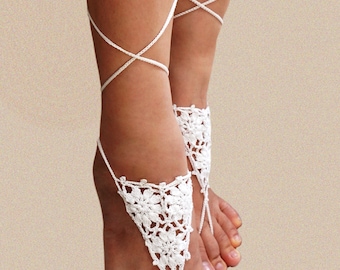 Crochet barefoot sandals beach wedding