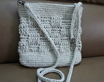 Small Crochet Crossbody Bag for Phone & Wallet, Handmade Cotton Shoulder Bag, Adjustable Strap