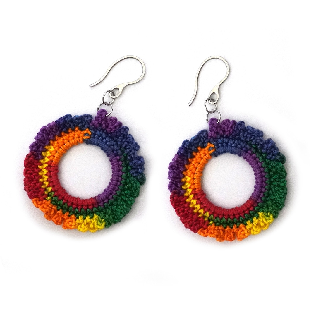 Trangscrochet Handmade Crochet Earrings Dangle Large Earrings Etsy