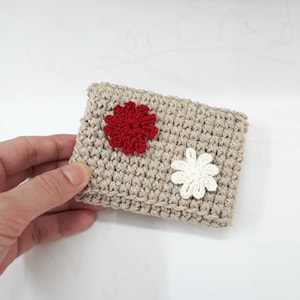 Crochet Card Holder - Minimalist Handmade Card Wallet - Various Color Choices, Christmas Gifts