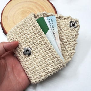 Handmade Crochet Card Wallet - Compact Card Holder with Multiple Color Options - Crocheted Wallet for Cards