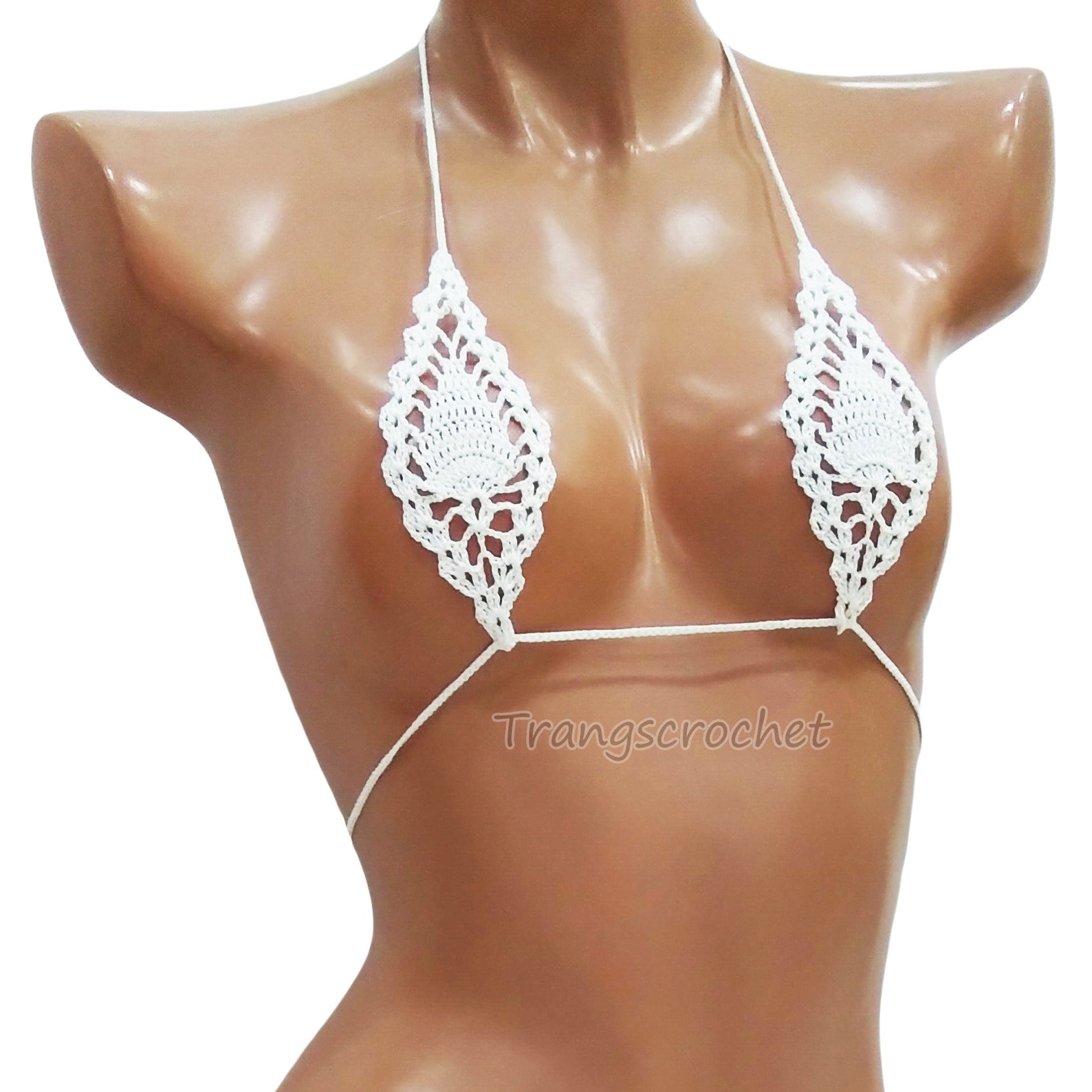Trangscrochet Extreme Micro Bikini Top Crochet Bikini Top Sexy Bikini