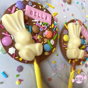 Personalised Belgian Chocolate Easter lolly Easter Egg Hunt | Lolly | Treat | bunny | chocolate | bunnies