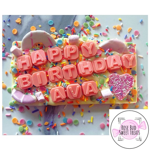 Joyeux Anniversaire Personnalise Dalle De Chocolat Belge Etsy