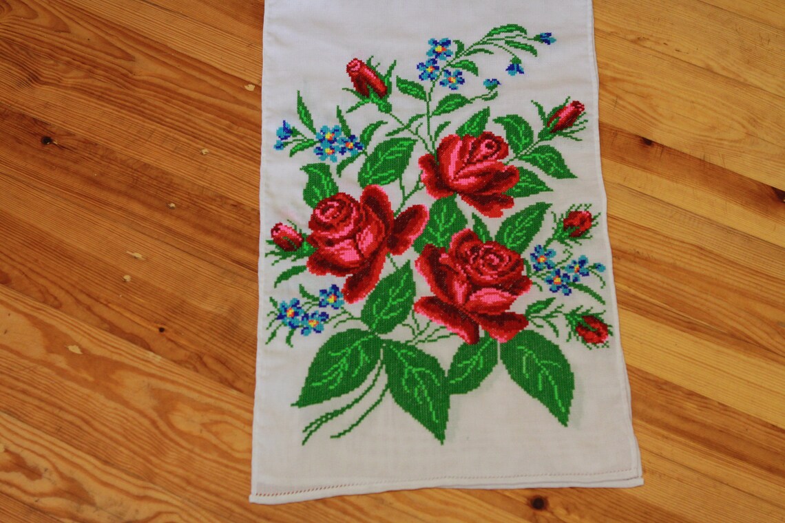 Embroidered towel Ukrainian embroidery Ethnic souvenir Etsy