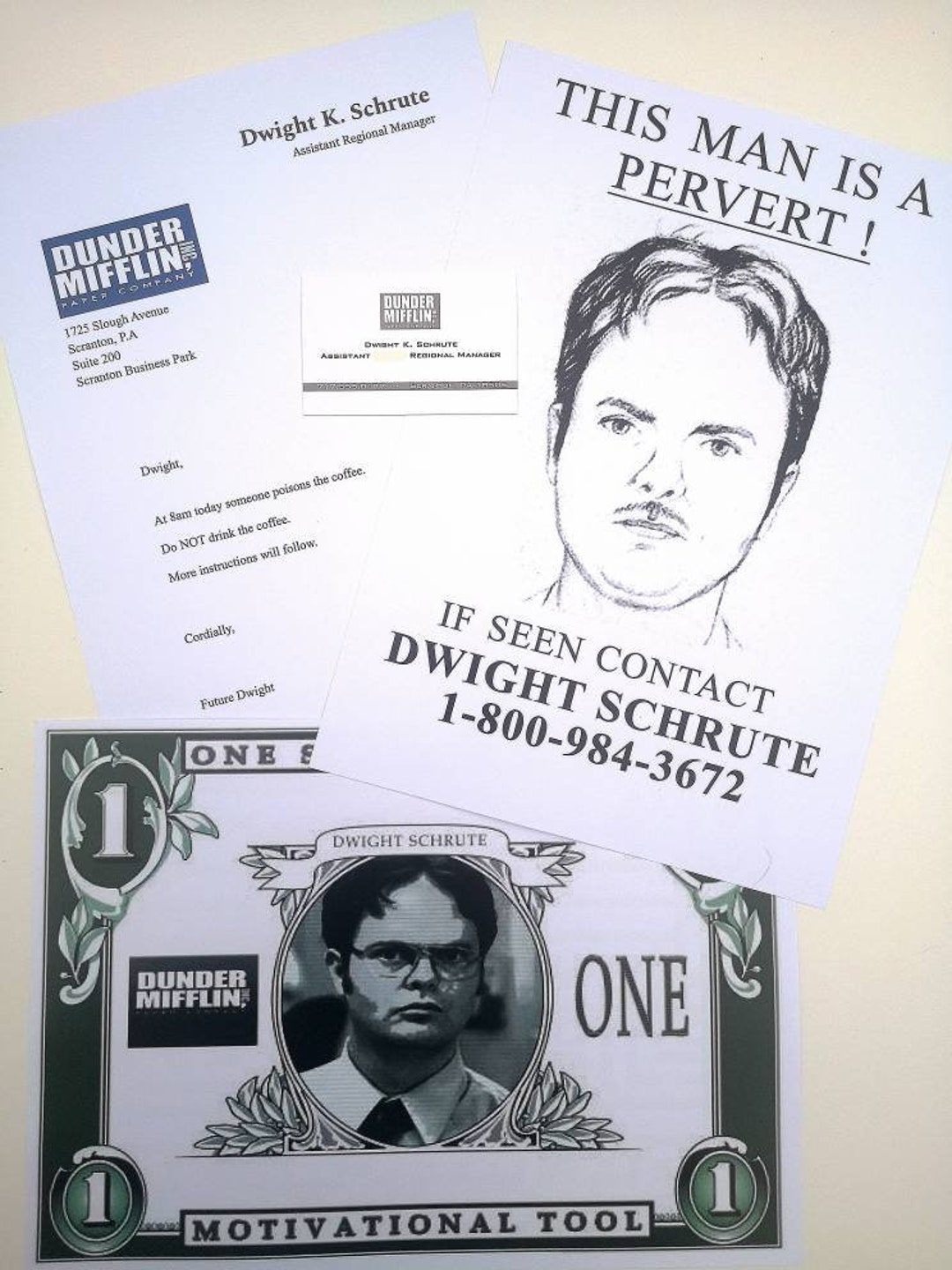 Dwight Schrute the Office Gift Pack Posters Business Card Set - Etsy