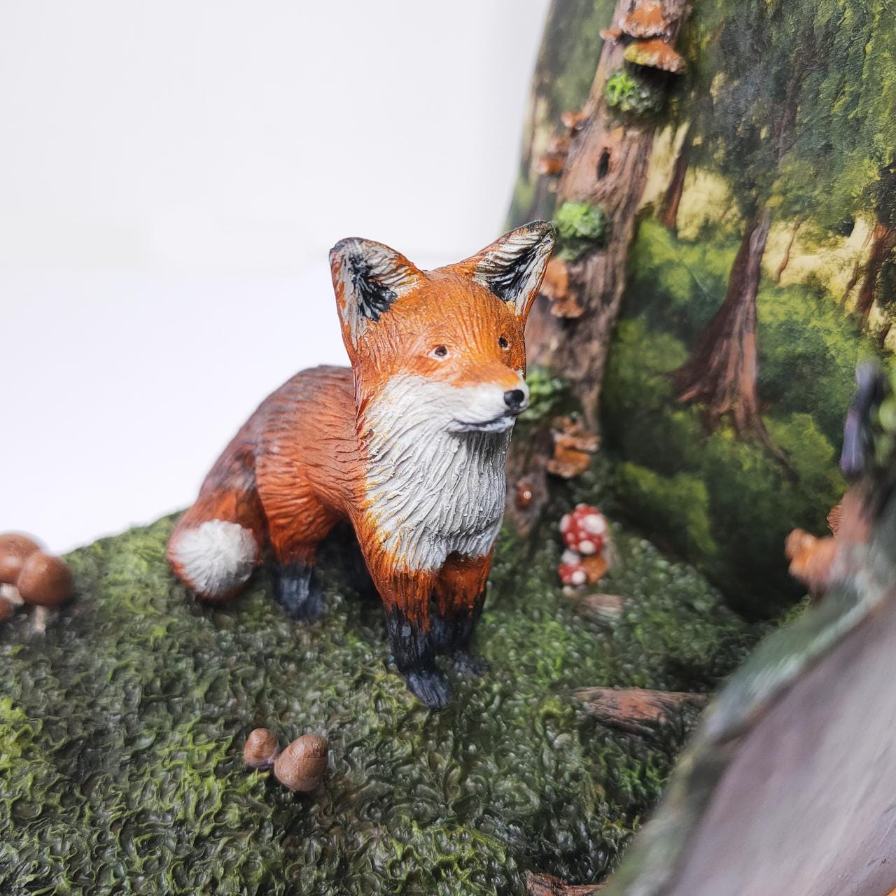Fox Grove Square Bookshelf Diorama, Handmade and Original One-off