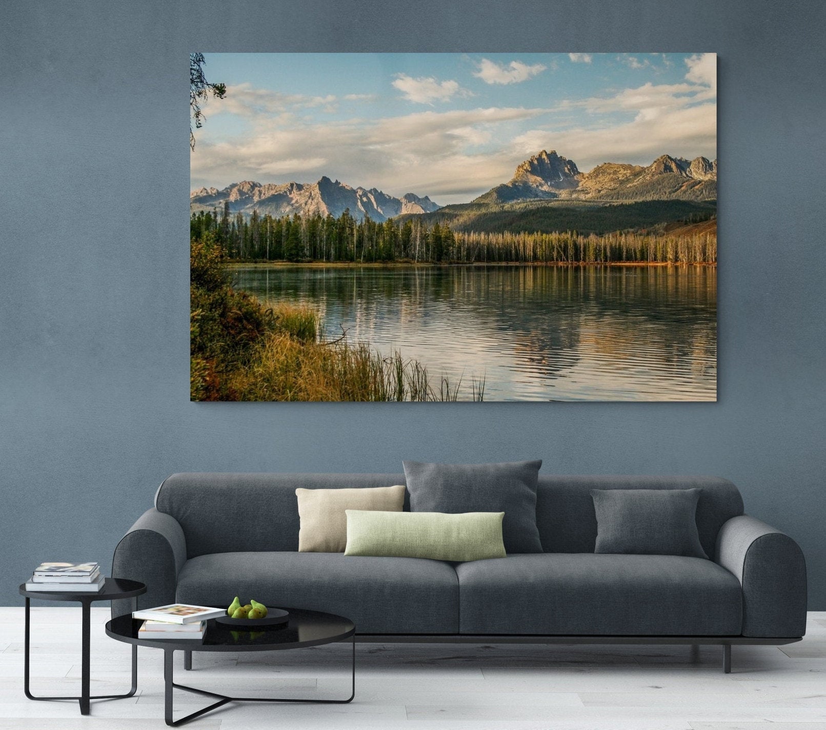 Rocky Mountains Wall Art Lake Reflection Sawtooth Mountains Etsy