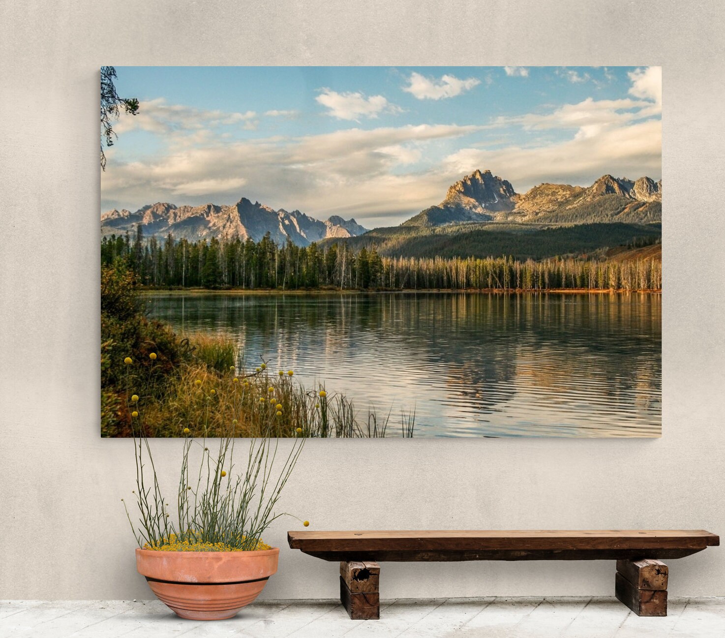 Rocky Mountains Wall Art Lake Reflection Sawtooth Mountains Etsy