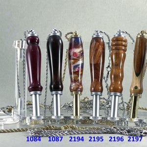 Single-Blade Seam Ripper Necklace, Individually Turned Wood or Acrylic