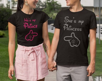 King coppia corrispondente FAMIGLIA PRINCIPESSA principe Top Amore Vestiti T Shirt REGALO DESIGN