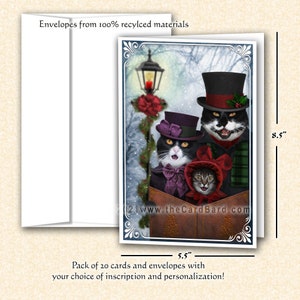 Custom Pet Christmas Card A-Caroling Personalized Pet Holiday Card Pet Portrait image 2