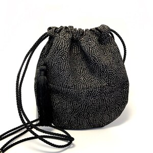 Black velvet bag with glitter, unique pouch, zero waste recycled bag, boho bag, velvet evening purse, black crossbody bag, velvet bucket bag