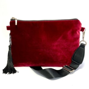 Black velvet cross body bag clearance