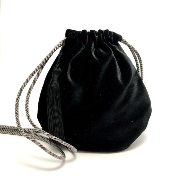 black velvet pouch bag