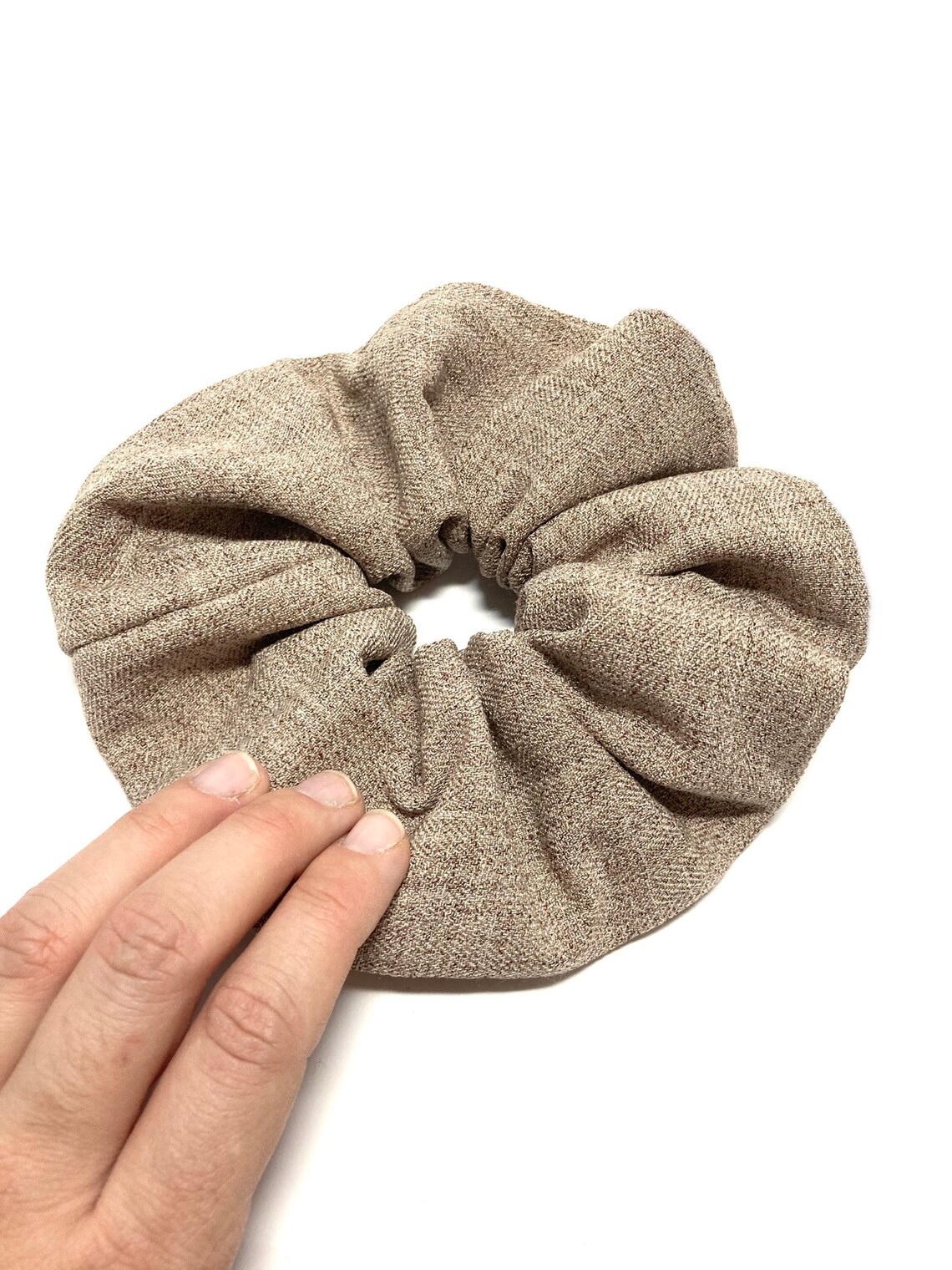 Beige Abstract Scrunchie