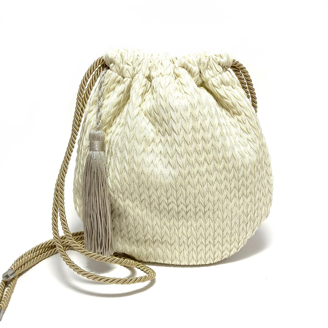 Bright Purse With Tassel, Unique Bucket Bag, Zero Waste Recycled Bag ...