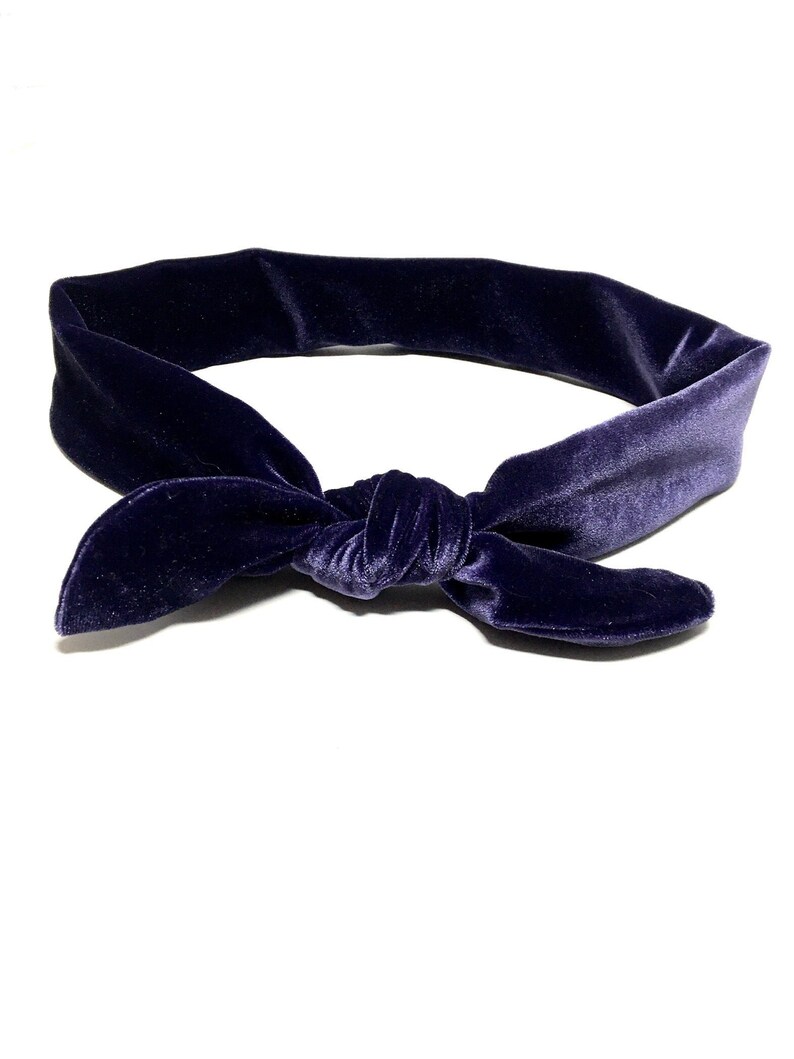 Velvet Headband Velvet Hair Ribbon Recycled Purple Headband Etsy