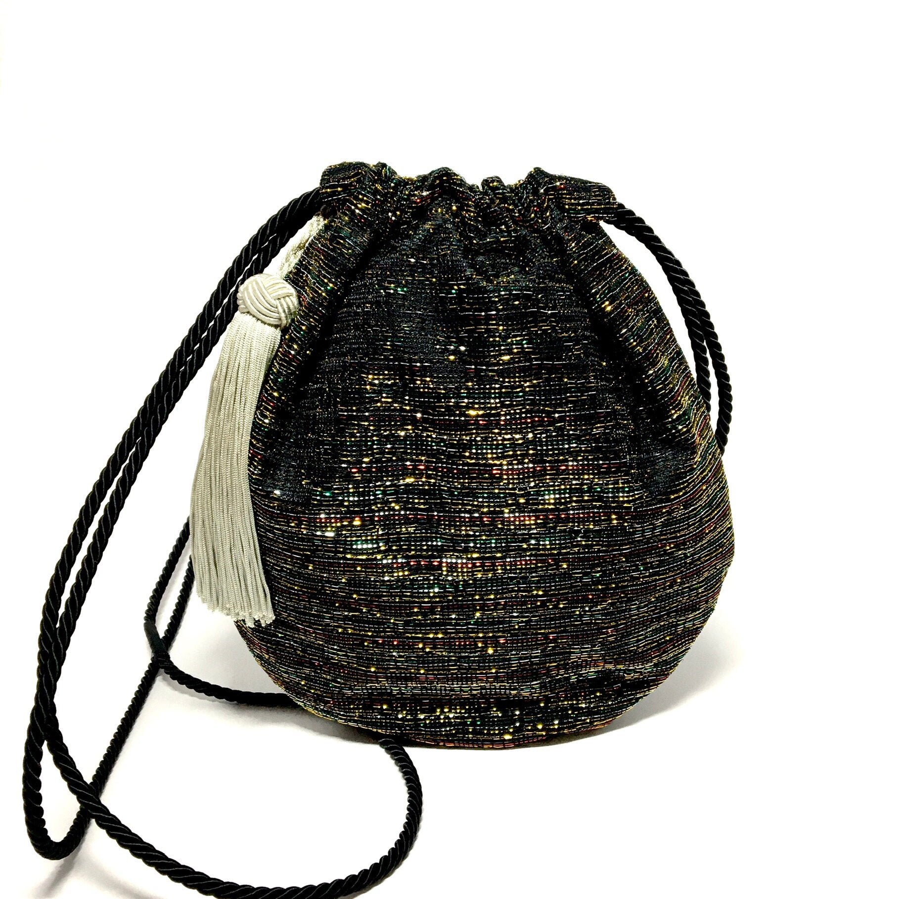 Black Shiny Purse Handmade Recycled Bag Shiny Bucket Bag - Etsy