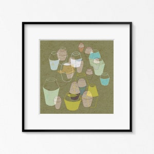 Vaso - Impressão de belas artes, arte abstrata de parede, design contemporâneo, arte de padrão, decoração de parede colorida