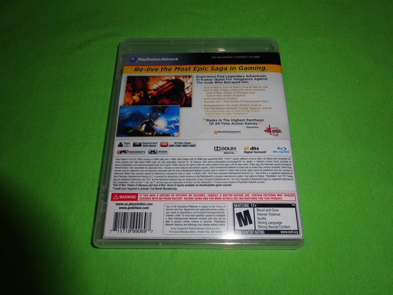 Empty Replacement Case God of War Saga Collection 1 2 3 Sony PlayStation 3 PS3