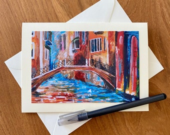 Venice Canal, Italy, Greetings Card, Birthday Card, Special Occasion, Blank Inside