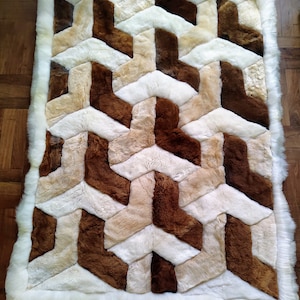 Luxurious Baby Alpaca Fur Rug - Ethical Alpaca Fur Rug Handmade in Peru. (AR0512)