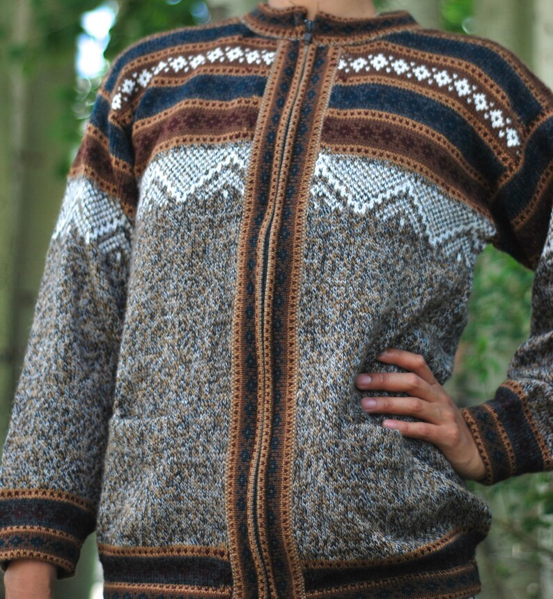 Alpaca Sweater Cardigan with Zipper SW003 Made in Peru Etsy