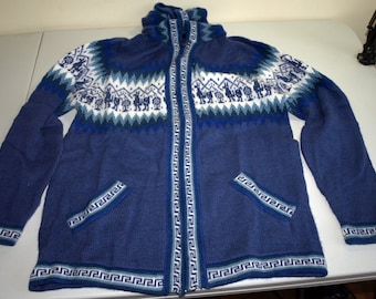 Alpaca Crew Neck Sweater Inca Pattern SW078 made in Peru | Etsy