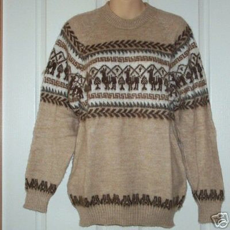 Alpaca Sweater Crew Neck Handmade in Peru - Etsy