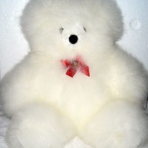 Teddy Bear. 100% Baby Alpaca Fur, Plushie Very Soft and Cute.  Peruvian Alpaca cozy stuffed animal.