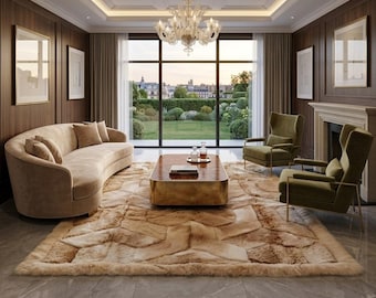 Luxurious Baby Alpaca Fur Rug - Ethical Alpaca Fur Rug Handmade in Peru. EE2