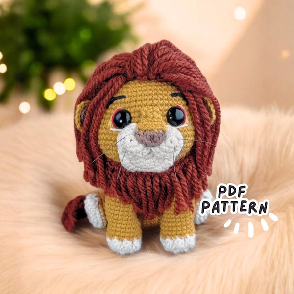 Lion Crochet Pattern PDF – Amigurumi Lion Pattern – English Spanish