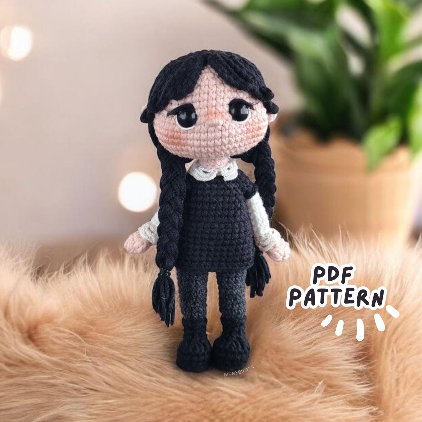 30 Wednesday Crochet Patterns for Dolls, Accessories, and Gothic Gifts 2 Wednesday Amigurumi Doll Pattern PDF