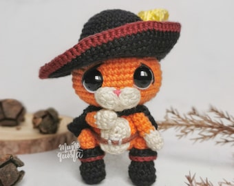 Puss in Boots Crochet Pattern PDF – Amigurumi Pattern – English Spanish