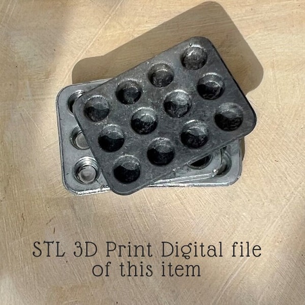 3D print file Dollhouse Miniature Muffin Baking tray STL digital download