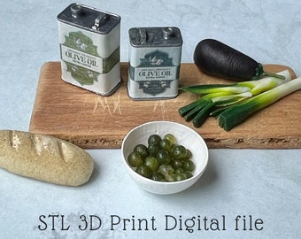 3D Druck Datei Puppenhaus Miniatur Olivenöl STL digitaler download