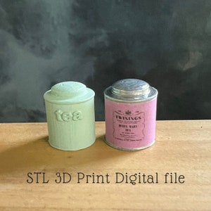 3D print file Dollhouse Miniature Tea Caddy STL digital download