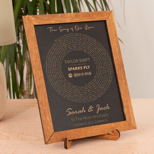 50th Anniversary Gifts for Song Lyrics Wood Wall Art, Cute Wedding Gift Couple Wife Husband, Engraved Birthday Gift with Name Location Date