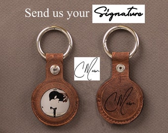 Personalized AirTag Keychain Leather, AirTags Holder, AirTag Key Ring Case, AirTag Case, Boyfriend Birthday Gift, Mens Gift, Christmas Gift