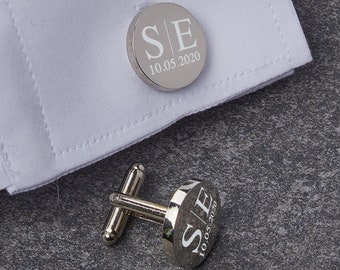 Personalized Monogrammed Cufflink with Initials, Boyfriend Husband Gift, Cuff Links Wedding Engagement Gift, Husband Celebrating Gift, Dad