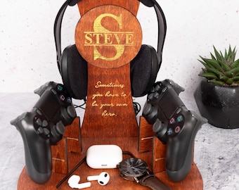 Dad Gift Gamer Controller Stand, Gamer Room Decor for Boyfriend, Headphone Gaming Holder Stand, Cool Gamer Birthday Gift Husband Men